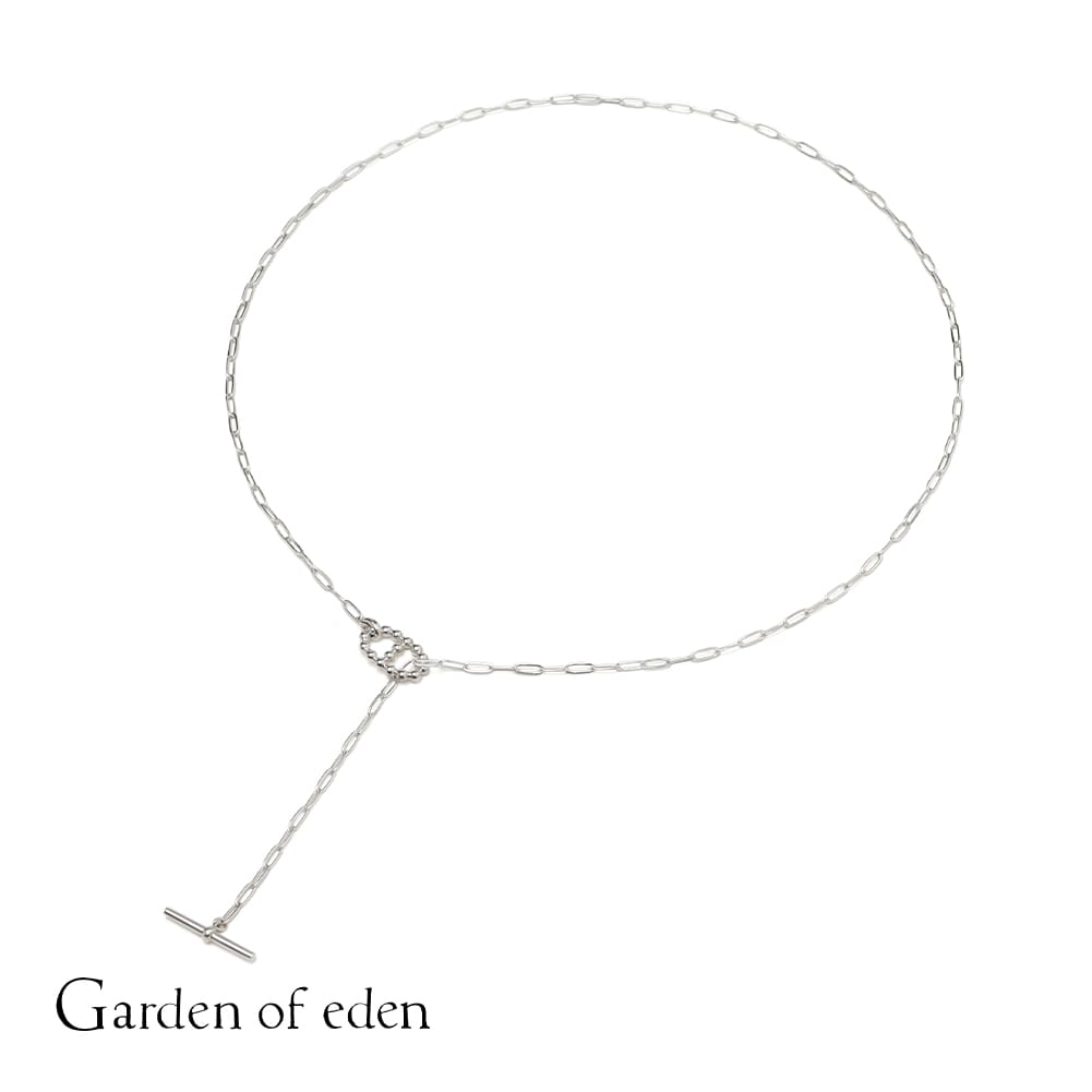 GARDEN OF EDEN(ガーデン オブ エデン)PC BALL ANCHOR T-BAR NECKLACE(PC アンカー Tバー ネックレス)ミックスチェーン ロングネックレス シルバー メンズ メンズアクセサリー メンズネックレス カジュアル シンプル モード ギフト プレゼント|MOONLOID