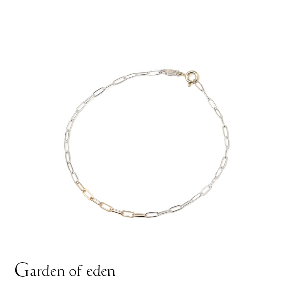 GARDEN OF EDEN(ガーデン オブ エデン)PC MIX CHAIN BRACELET/GOLD CLASP(PCミックス チェーン ブレスレット)シルバー ゴールド メンズ メンズアクセサリー メンズブレスレット カジュアル シンプル モード ギフト プレゼント｜MOONLOID 30,030円