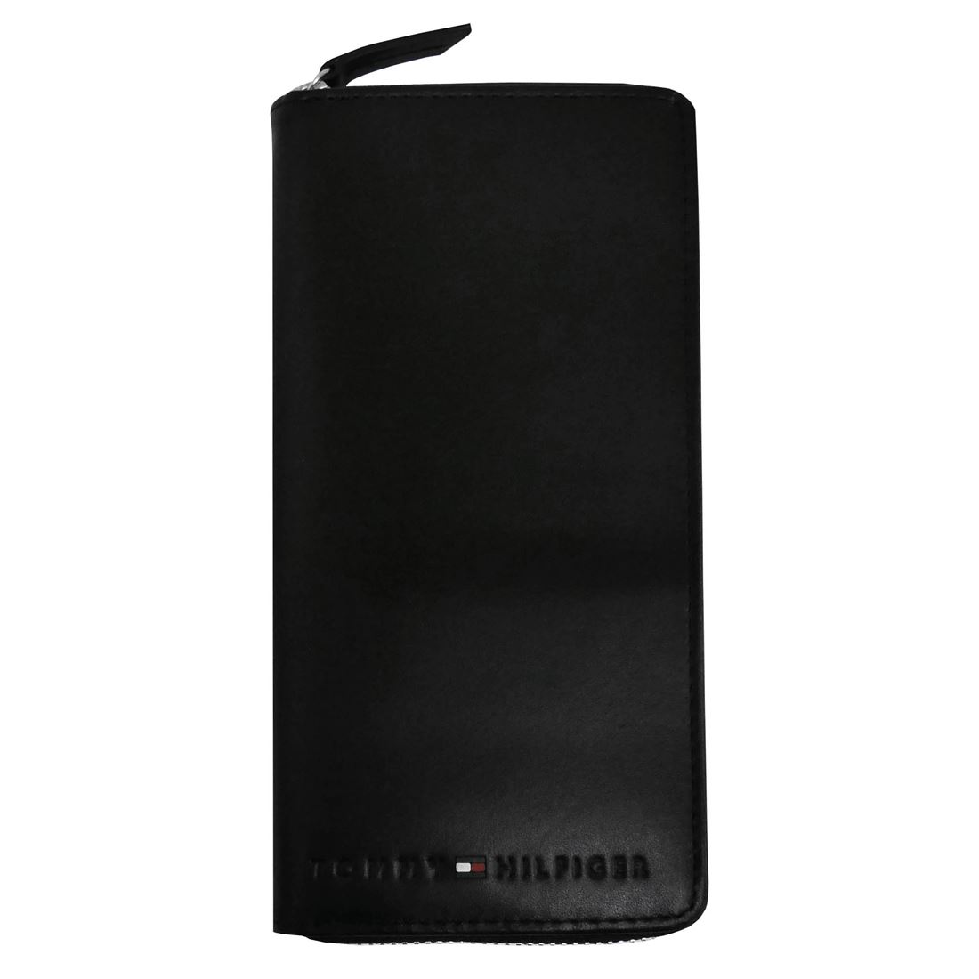 貨物輸送無料 トミーヒルフィガー 牛皮 ラウンドジッパー 長紙入れ 御釣り入れ付 WELLESLEY 13X015BK/0616 moonsp