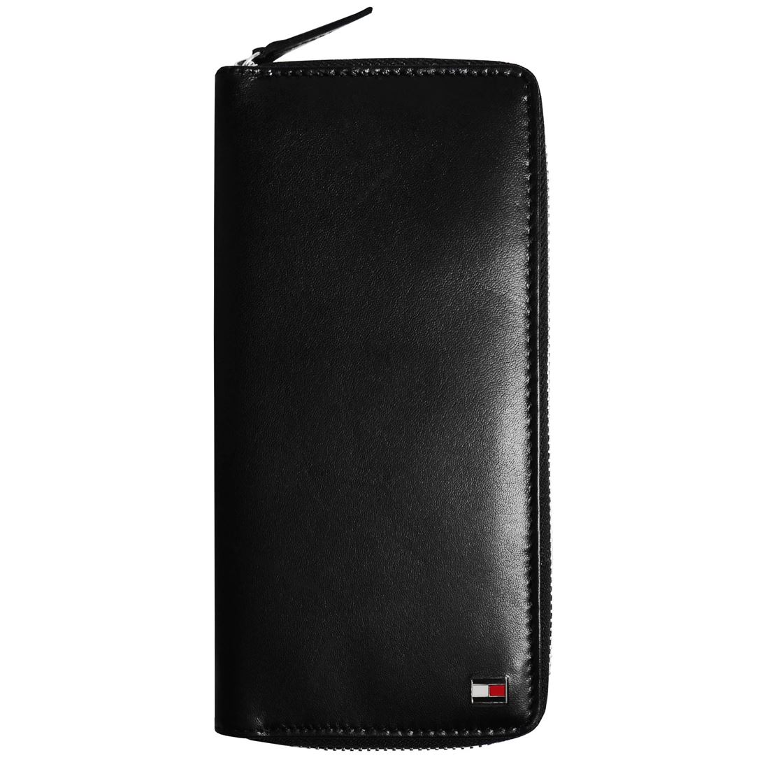 貨物輸送無料 トミーヒルフィガー 牛皮 ラウンドジッパー 長紙入れ 御釣り入れ付 OXFORD 13X009BK/6782 moonsp