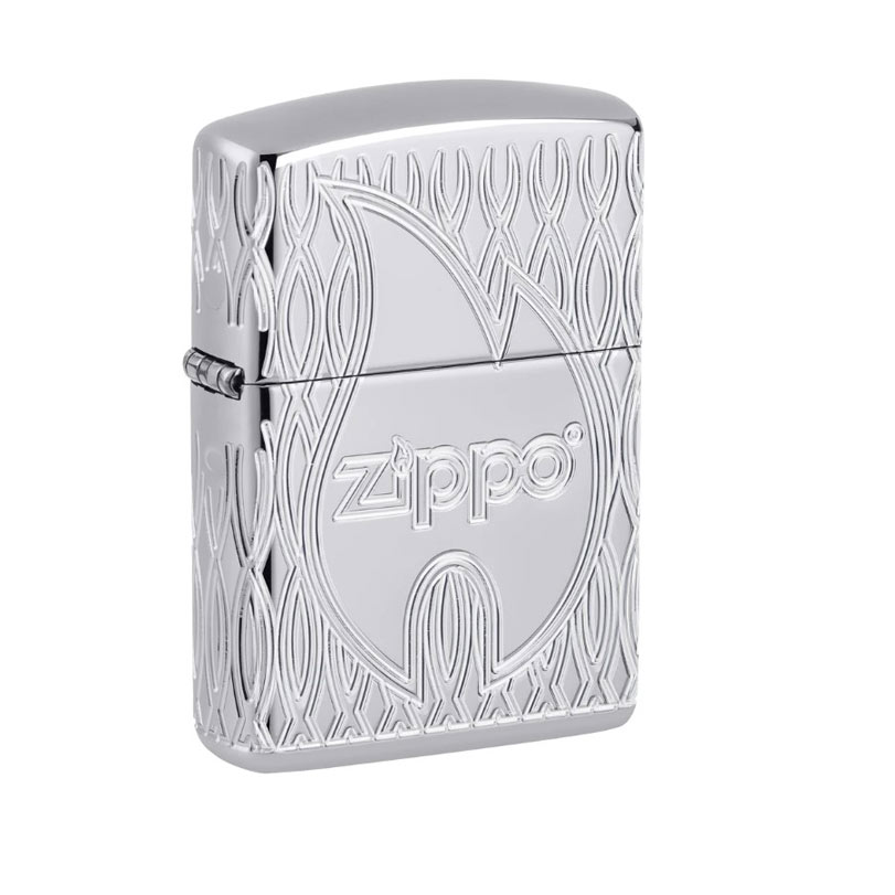 送料無料 ジッポー オイルライター 48838 USA Zippo アーマー フレームデザイン シルバー 4面加工 マルチカット彫刻｜moonphase