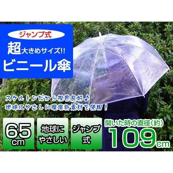 最大57％オフ！ ビニール傘 ジャンプ式 POE 特大サイズｘ48本セット 親骨65cm 直径109cm ＃508 送料無料 代金引換便不可 単品配送  fucoa.cl