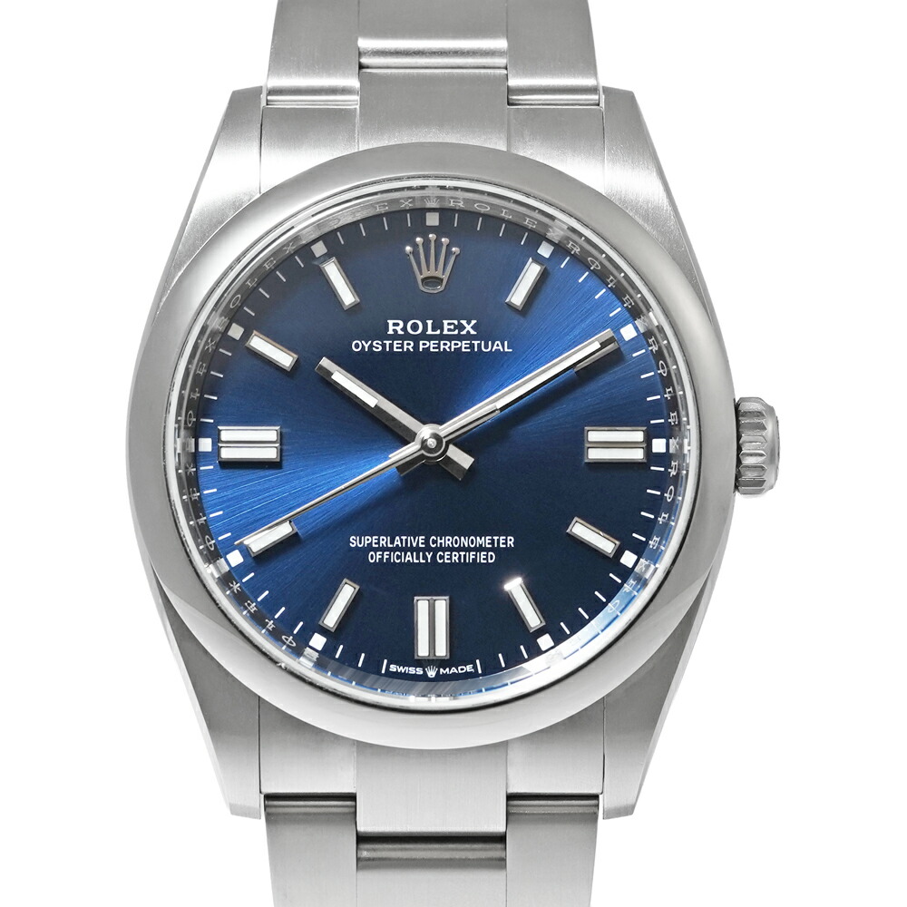 2022年保証書付き ROLEX オイスターパーペチュアル 36 ブライトブルー Ref.126000 中古品 メンズ 腕時計