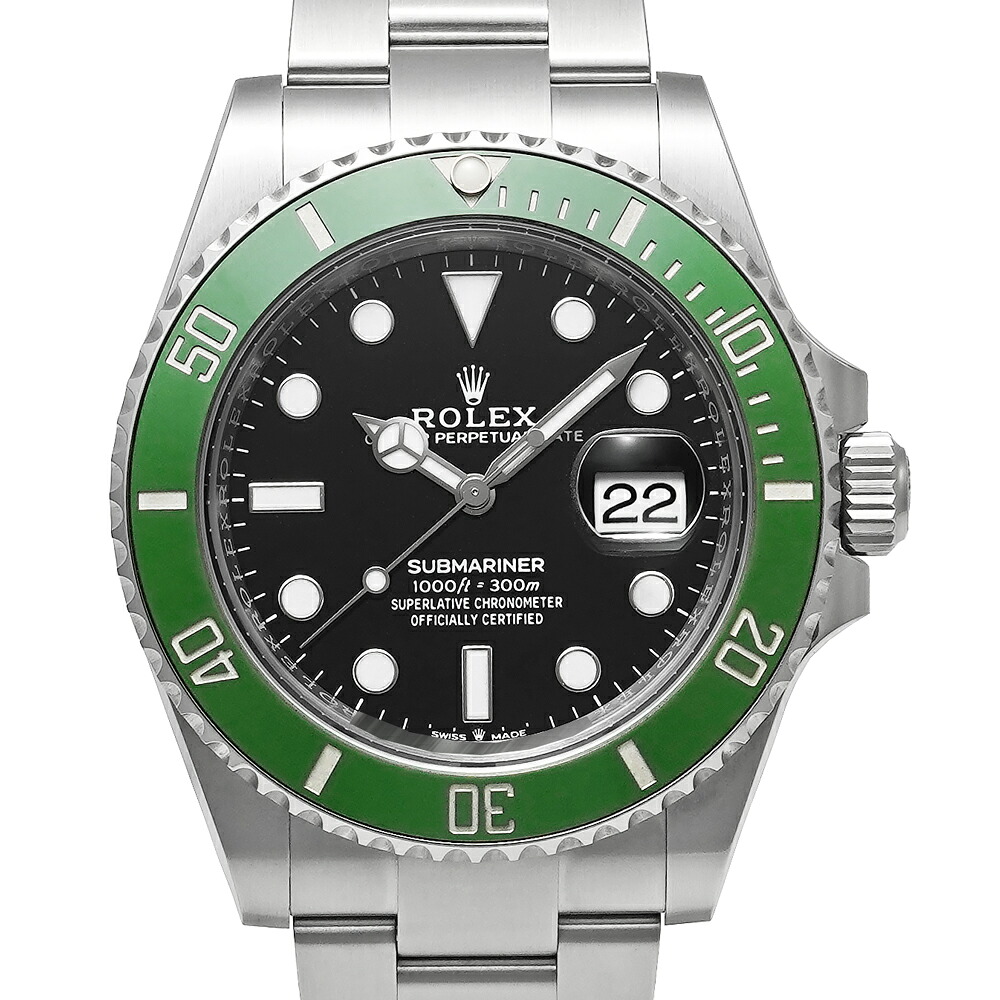 【楽天市場】箱・2024年保証書付き ROLEX サブマリーナー デイト Ref.126610LV グリーンサブ ブラック 中古品 メンズ 腕 ...