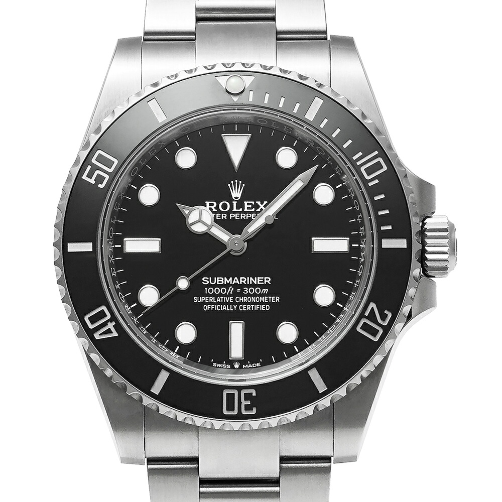 箱・2025年7月保証書付き ROLEX サブマリーナー Ref.124060 ブラック 中古品 メンズ 腕時計