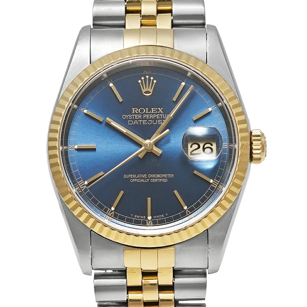 ROLEX デイトジャスト T番 Ref.16233 ブルー 中古品 メンズ 腕時計