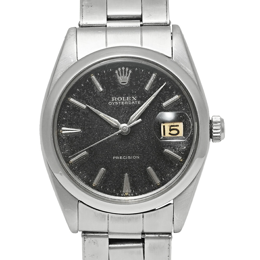 1966年前後 ROLEX オイスター デイト ブラックミラーダイヤル Ref.6694 アンティーク品 メンズ 腕時計|ムーンフェイズ