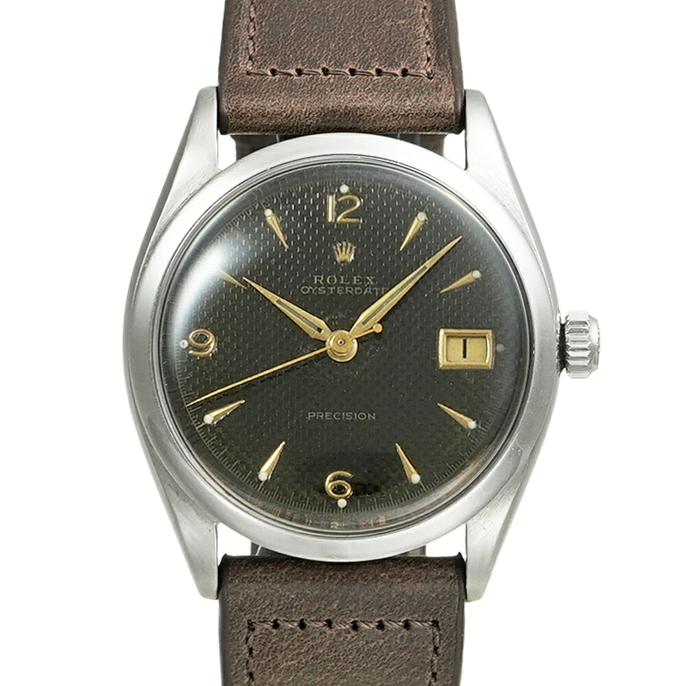 ROLEX オイスターデイト ブラックハニカムダイヤル 1953年頃生み出すこと Ref.6294 アンティーク品 メンズ ウオッチ
