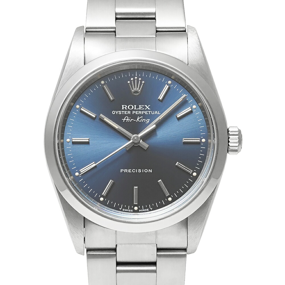 U番 内箱・1998年お墨付き付き添い人 ROLEX エアキング Ref.14000 青碧 中古品 メンズ ウオッチ