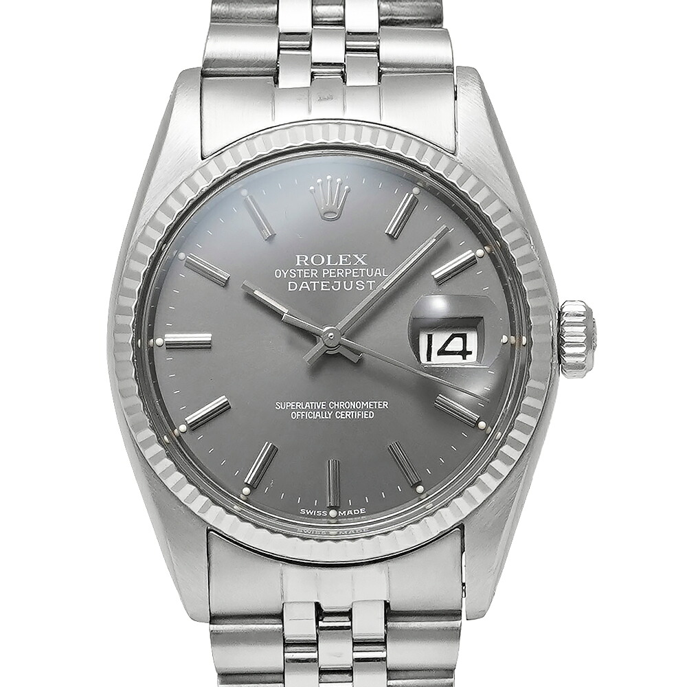 1978年前後 ROLEX デイトジャスト サービスダイヤル Ref.16014 グレー アンティーク品 メンズ 腕時計｜ムーンフェイズ