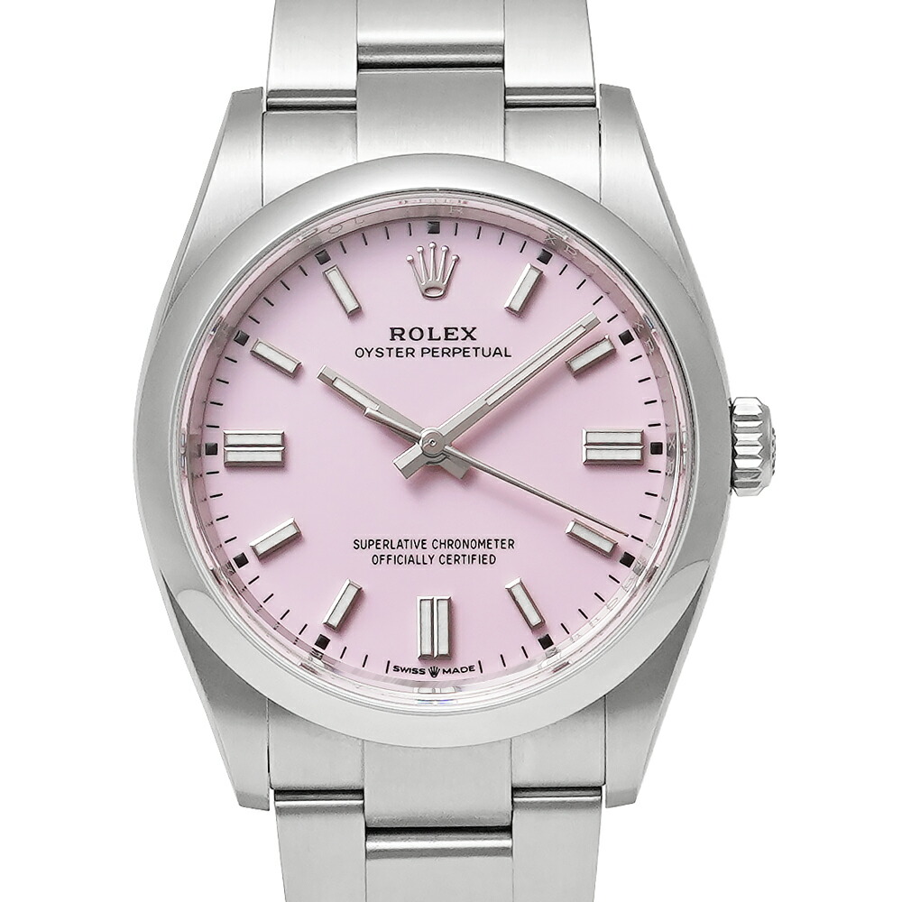 箱・2023年保証書付き ROLEX オイスターパーペチュアル 36 キャンディピンク Ref.126000 中古品 メンズ 腕時計｜ムーンフェイズ