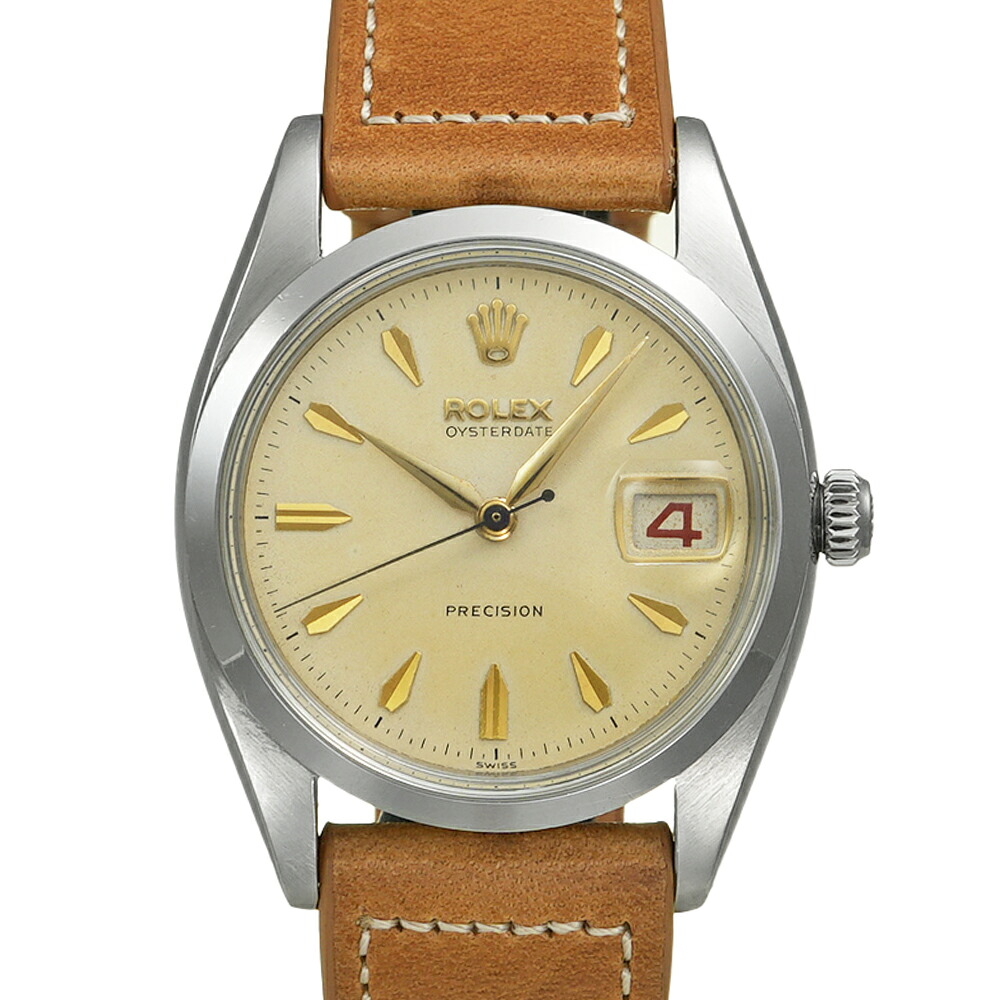 ROLEX オイスタープレシジョン 1957年頃製造 Ref.6494 アンティーク品 メンズ 腕時計｜ムーンフェイズ