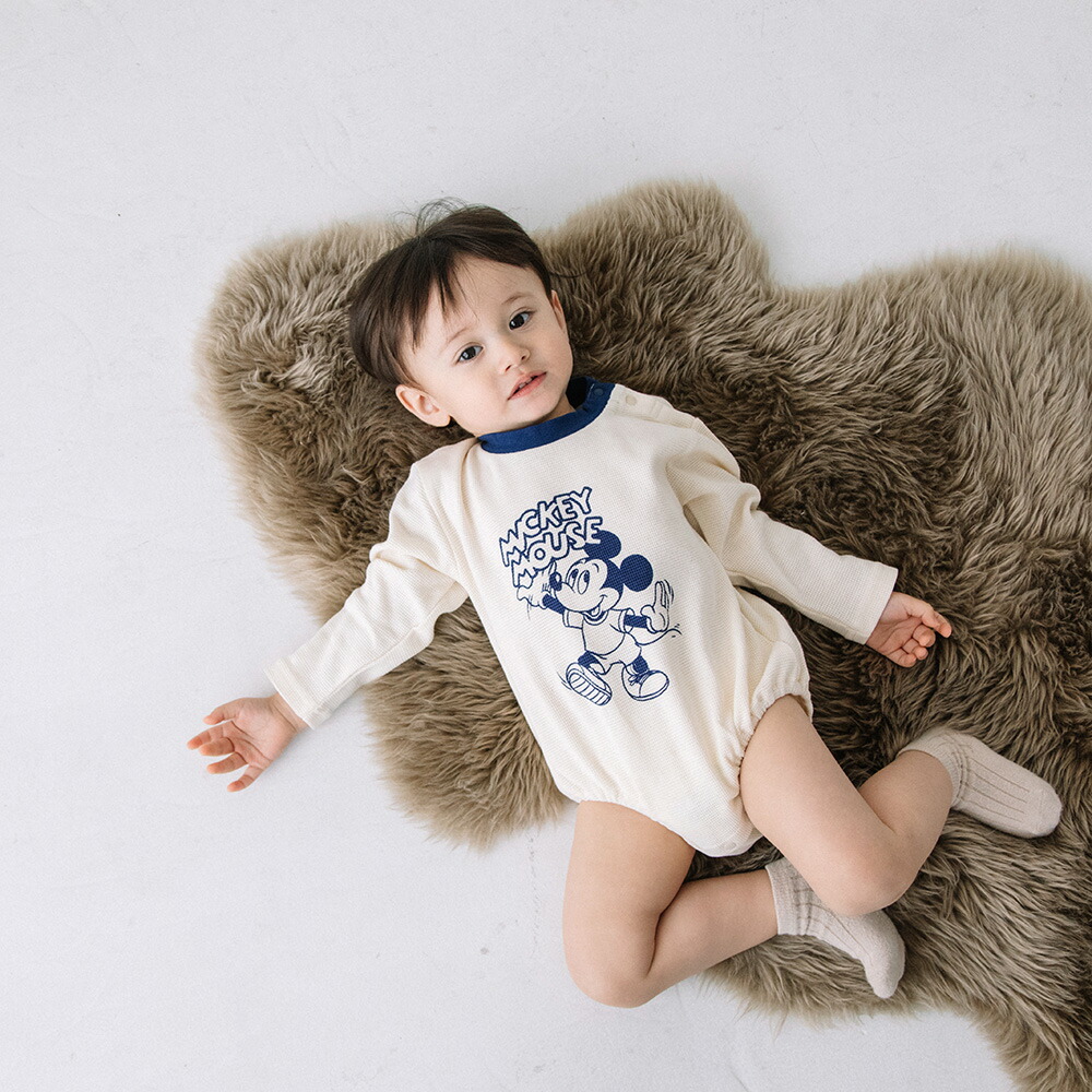 SALE50％OFF】[t.] Disney ワッフル 長袖 ロンパース ディズニー