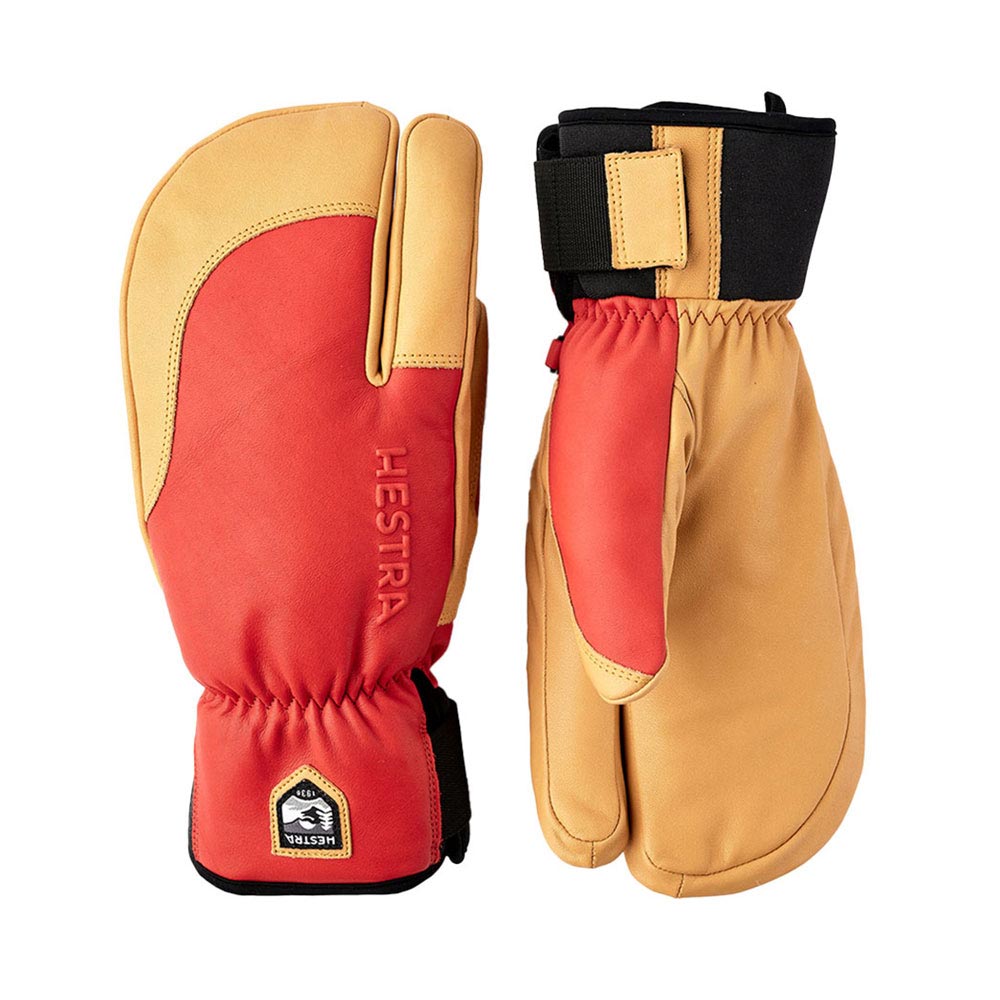 美品HESTRA3フィンガーミトングローブ ブラウンブラック HESTRA 『 3-Finger GTX Full Leather 』 スノーボード グローブ