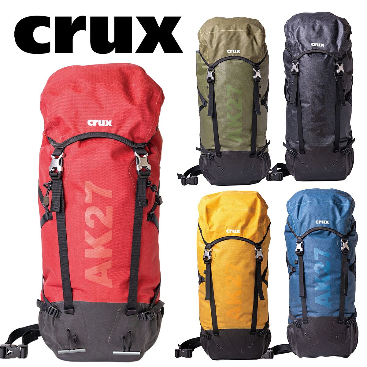 クラックス(CRUX)AK27【バックパック 完全防水 軽量 ケブラー クライミング 沢登り 登山 アイスクライミング カヤック アルパイン ザックカバー不要】|ムース支店