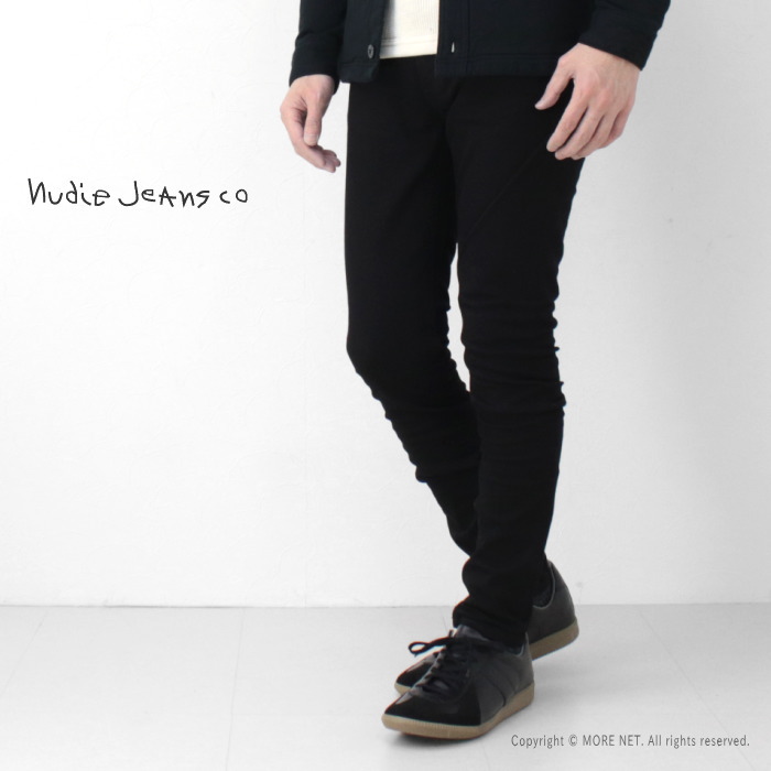 ■■ヌーディージーンズ NUDIE JEANS タイトストレッチジーンズ Skinny Lin スキニーリン BLACK BLACK メンズ イタリア製 ブラック