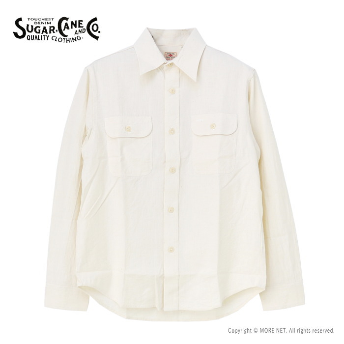 SUGAR CANE半袖シャツ XX-LARGE ベージュ シュガーケーン(SUGAR CANE) 半ソデ シャツ メンズシャツ