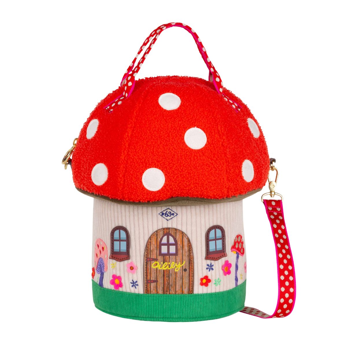 【定まり品 オイリリー】ブランド名 キッズ ショルダーバッグ きのこ ハンドバック 曲がったがけ 園児 御嬢さん 室内装飾 子供部屋 納める 【oil1585】