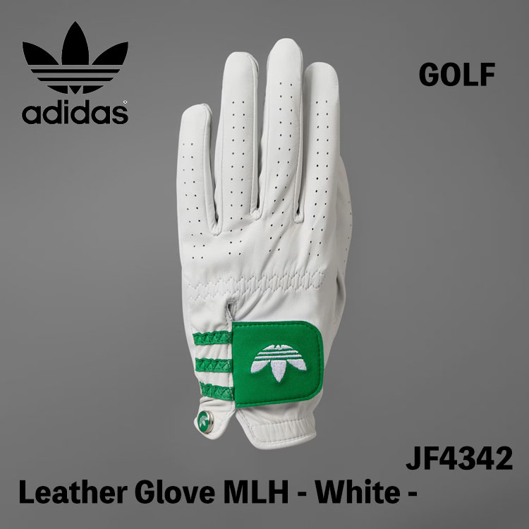 オリジナルスゴルフ ゴルフグローブ マーカー付き レザー 左手用 adidas originals GOLF レザー グローブ ひだり手 WHITE ホワイト JF4342【中古】未使用品｜moremoa shop