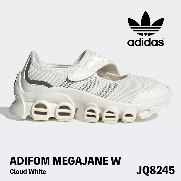 アディダス オリジナルス サンダル adidas Originals サンダル ADIFOM MEGAJANE W メガジェーン JQ8245 CLOWHI/IRONMT/GREFIV クラウド 白いこと 薄墨色 運動競技サンダル スポサン 厚底 メンズ レディース シューズ