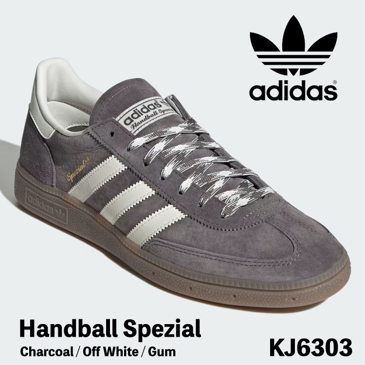 アディダス オリジナルス スニーカー レディース  adidas Originals スニーカー レディース HANDBALL SPEZIAL KJ6303 ハンドボール スぺツィアル シューズ Charcoal / Off White / Gum レディース 成人女性用【中古】未当て嵌める品