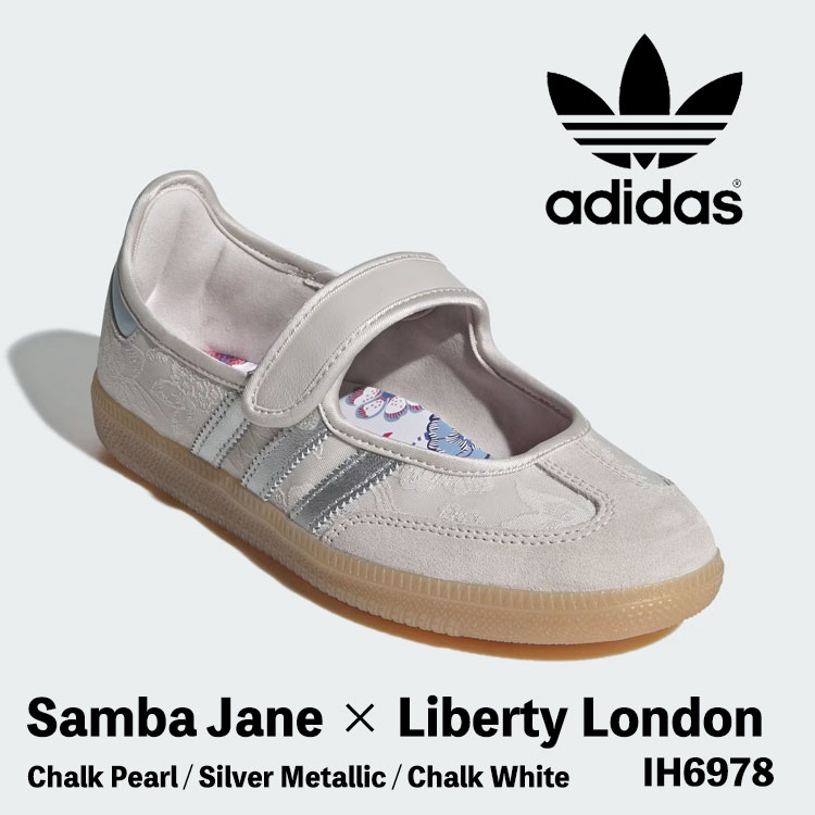 アディダス スニーカー adidas スニーカー サンバ メリージェーン リバティ・ロンドン LIBERTY LONDON SAMBA JANE WOMEN IH6978 Chalk Pearl / Silver Metallic / Chalk White 車輪止めパール/シルバーメタリック/車輪止め白いこと ウィメンズ【中古】未当て嵌める品
