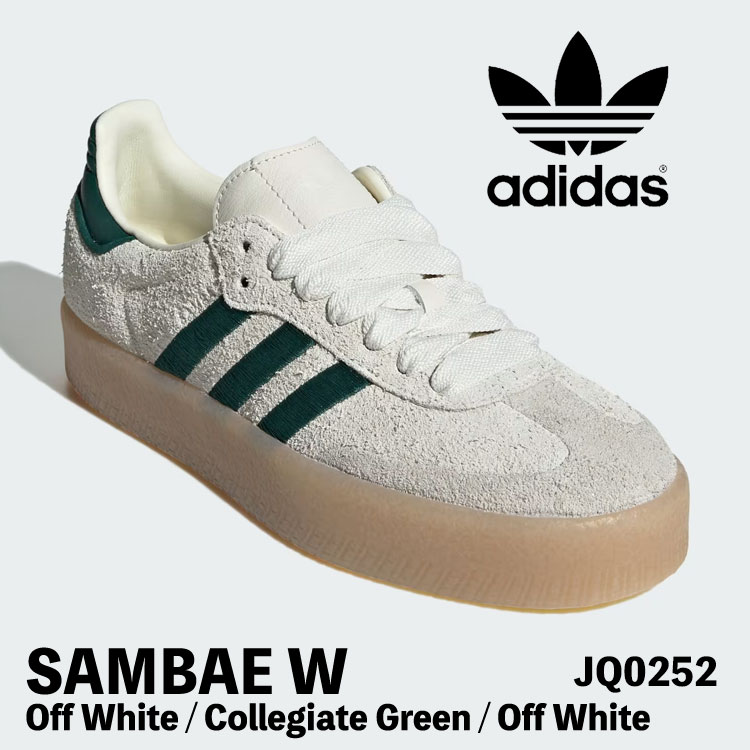 アディダス スニーカー レディース 厚底 adidas スニーカー Sambae レディース JQ0252 Off White / Collegiate Green / Off White オフ ホワイト カレッジグリーン シューズ【中古】未使用品|moremoa shop