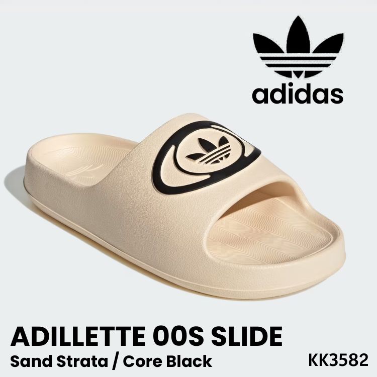 アディダス サンダル adidas サンダル メンズ レディース ADILLETTE 00s SLIDE アディレッタ 00s スライド Sand Strata / Core Black サンドストラータ コアブラック KK3582 シューズ【中古】未使用品|moremoa shop