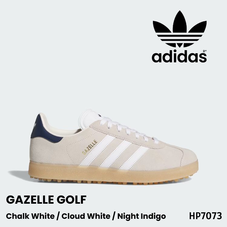 adidas GOLF シューズ アディダス ゴルフ シューズ スパイクレス Gazelle Golf ガゼルゴルフ Chalk White / Cloud White / Night Indigo チョークホワイト クロードホワイト ナイトインディゴ HP7073 メンズ ウィメンズ レディース スニーカー【中古】未使用品｜moremoa shop 20,831円
