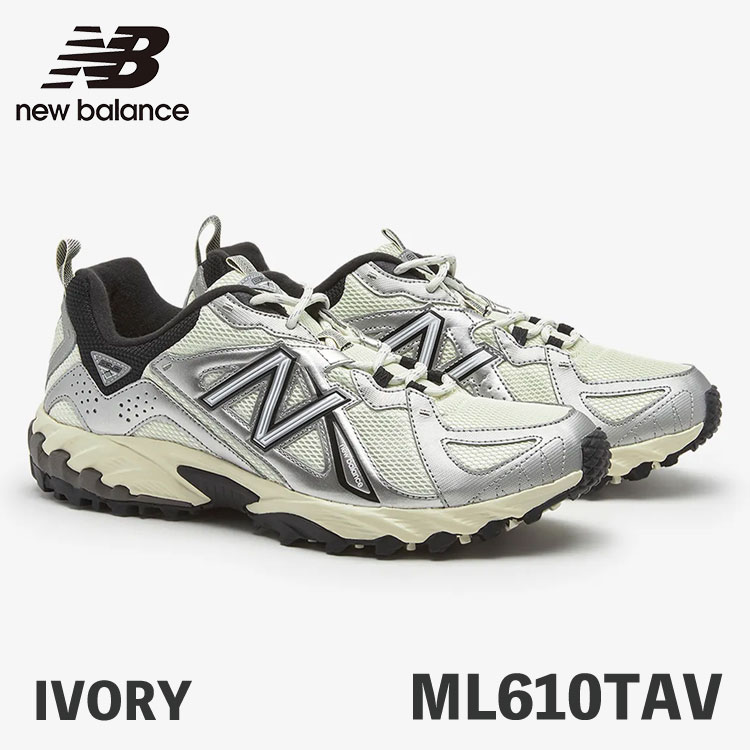 ニュー平衡にする 610 スニーカー New Balance 610 ML610TAV AV SILVER しろがね色 / WHITE 白いこと / GRAY 薄墨色 シューズ【中古】未当て嵌める品