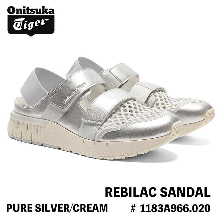 オニツカタイガー サンダル Onitsuka Tiger メンズ レディース REBILAC SANDAL レビ仕合わせ サンダル PURE SILVER/CREAM 純一無雑しろがね色 皮膚軟化剤 1183A966.020 シューズ