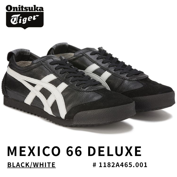 オニツカタイガー スニーカー Onitsuka Tiger レディース MEXICO 66 DELUXE メキシコ 66 デラックス BLACK/WHITE ブラック/ホワイト # 1182A465.001 シューズ｜moremoa shop