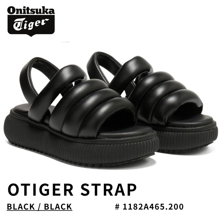 オニツカタイガー サンダル レディース Onitsuka Tiger サンダル レディース OTIGER STRAP BLACK / BLACK ブラック/ブラックオータイガー # 1182A623.001 シューズ ウィメンズ レディーズ｜moremoa shop