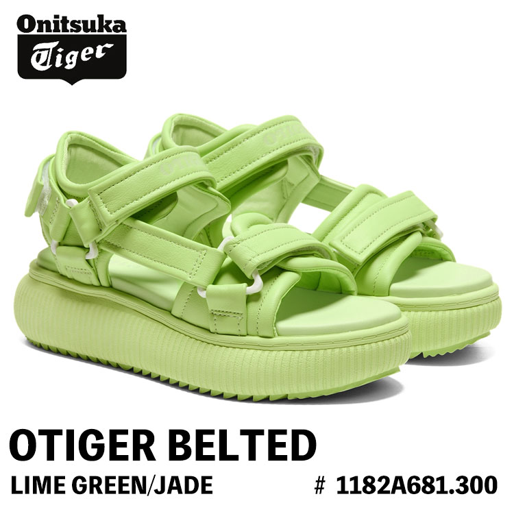 オニツカタイガー サンダル Onitsuka Tiger サンダル レディース OTIGER BELTED オータイガー ベルテッド LIME GREEN/JADE ライム グリーン ジェード # 1182A681.300 シューズ レディース|moremoa shop