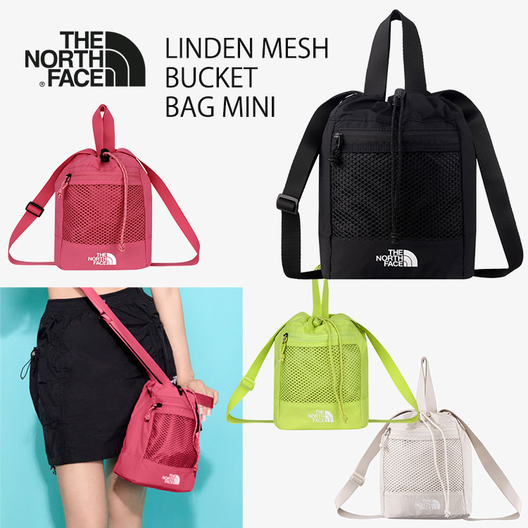 ノースフェイス ショルダーバッグ THE NORTH FACE LINDEN MESH BUCKET BAG MINI メッシュ バケット バッグ ミニ BLACK HOT_PINK CREAM LIME NN2PR14J / NN2PR14K / NN2PR14L / NN2PR14M ウィメンズ 女性用