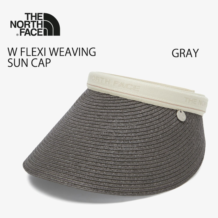 北の方人間の顔 サンバイザー レディース THE NORTH FACE W FLEXI WEAVING SUN CAP NE3CQ10C GRAY 薄墨色 サンキャップ