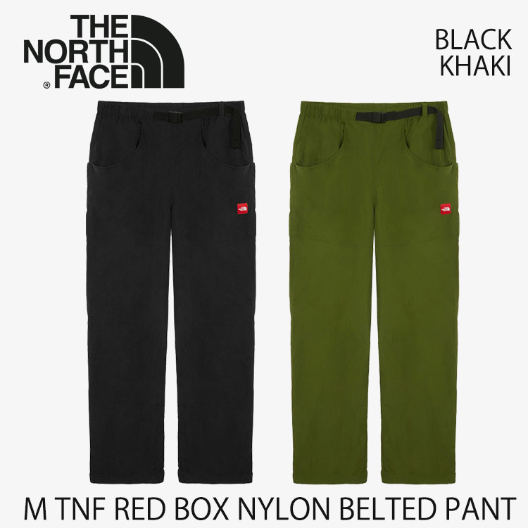 ノースフェイス パンツ メンズ THE NORTH FACE パンツ メンズ M TNF RED BOX NYLON BELTED PANT メンズ TNF レッドボックス ナイロン ベルト パンツ BLACK KHAKI NP6NS28A / NP6NS28B(セットアップ対応)