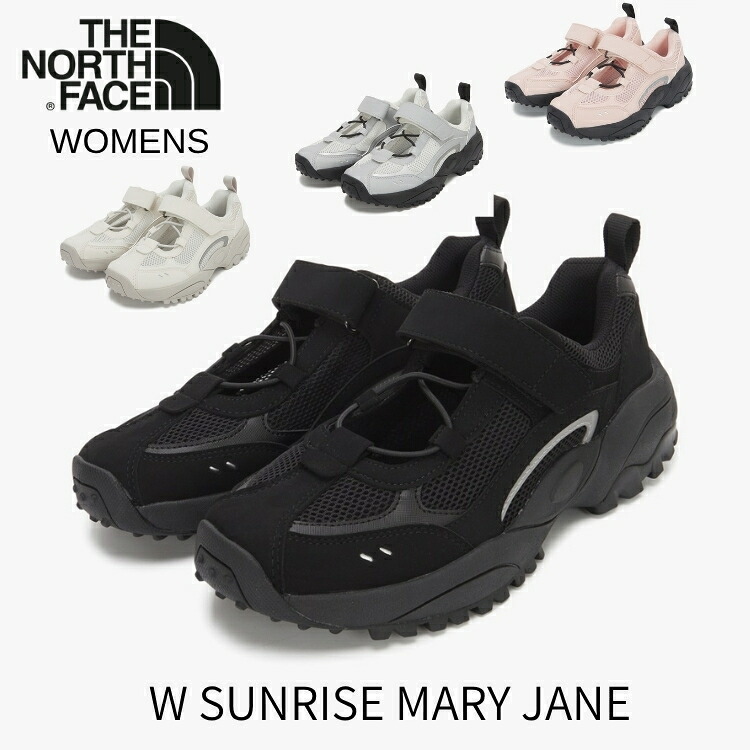 北の方人間の顔 スニーカー サンダル レディース THE NORTH FACE スニーカー サンダル W SUNRISE MARY JANE ウィメンズ サンライズ メリージェーン BLACK CREAM SILVER DARK_PINK 黒いこと 皮膚軟化剤 しろがね色 うす暗いサクラ色