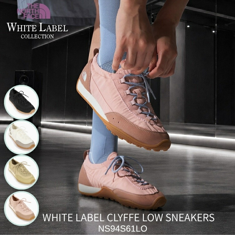 ノースフェイス スニーカー レディース THE NORTH FACE スニーカー レディース WHITE LABEL CLYFFE LOW SNEAKERS BLACK IVORY BEIGE GRAYISH_PINK ブラック アイボリー ベージュ グレイッシュピンク NS94S61L / NS94S61M / NS94S61N / NS94S61O｜moremoa shop