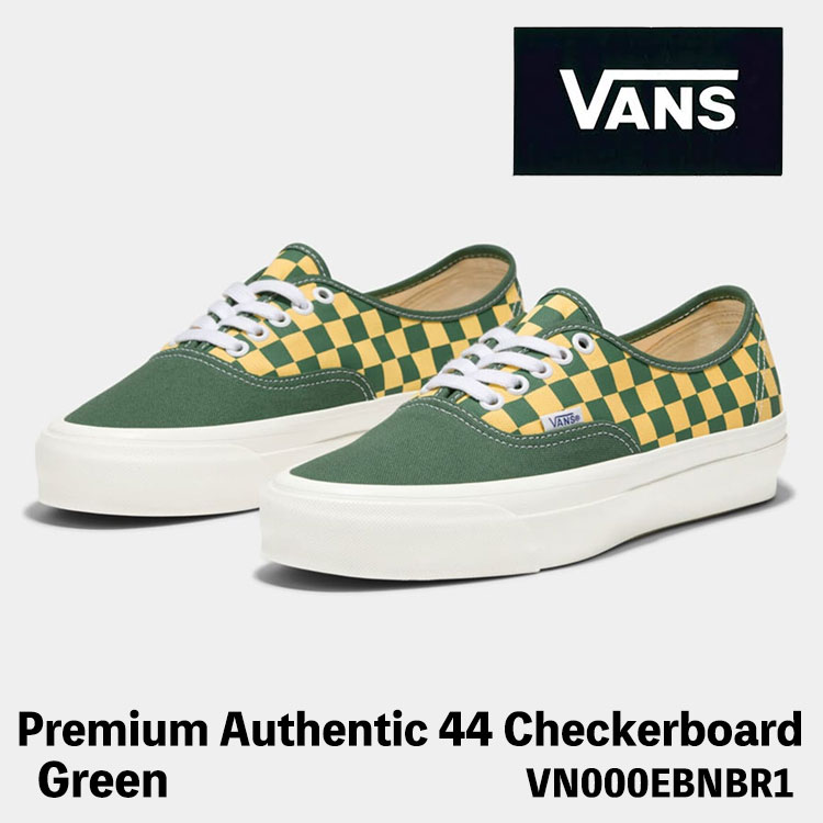 バンズ スニーカー VANS スニーカー メンズ レディース Premium Authentic 44 Checkerboard Green VN000EBNBR1 割り増し金 オーセンティック 44 チェッカーゲーム盤 緑であること シューズ