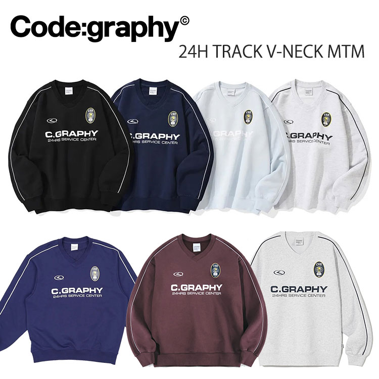 コードグラフィー 調教師 CODEGRAPHY メンズ レディース 24H TRACK V-NECK MTM 貨物自動車 Vのど首 トレーナー 蹴球 蹴球目論む CBCFUTL107 CBDSUTL110 御召しもの