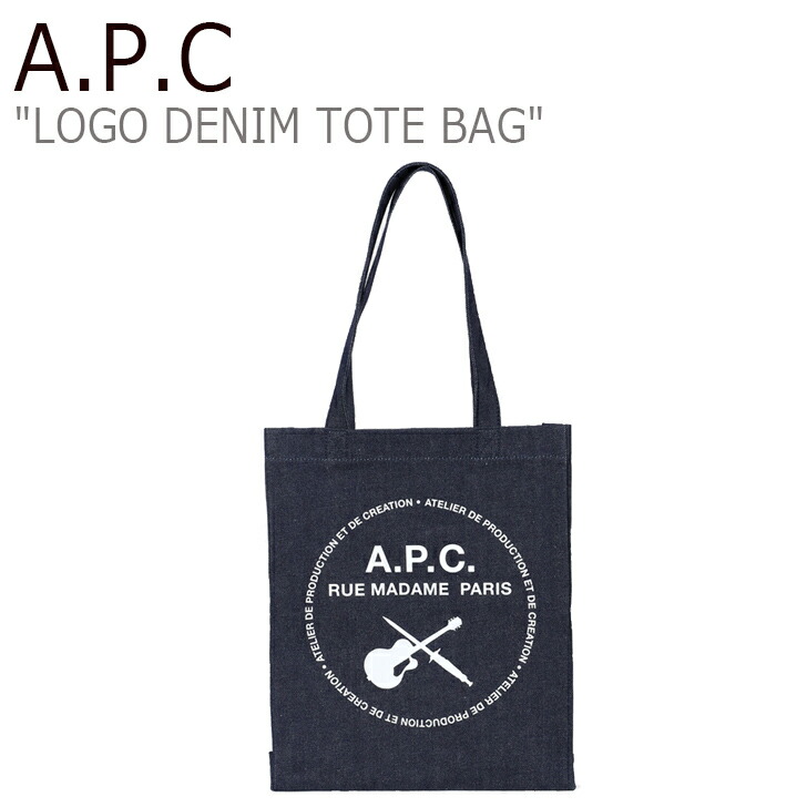 アーペーセー トートバッグ A P C メンズ レディース A P C Logo Denim Tote Bag ロゴ プリント デニム トート Indigo インディゴ Coegs M61441 Iai バッグ Watfordnatal Com Br