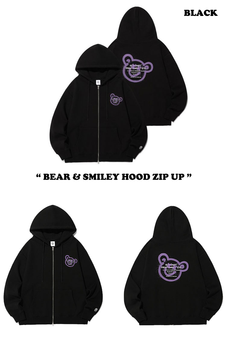 ブランドの】 パーカー ISTKUNST／BEAR＆SMILEY ジップアップパーカー