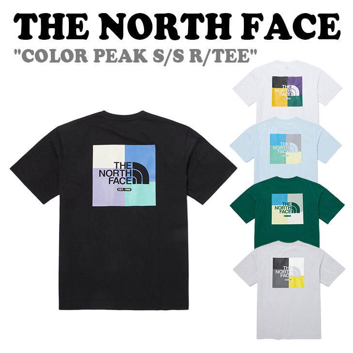 北の方人間の顔 ティーシャツ THE NORTH FACE メンズ レディース COLOR PEAK S/S R/TEE 色合い まっ盛り 遊撃手衣袂 ラウンドティーシャツ BLACK WHITE ICE GRAY  LIGHT BLUE DARK GREEN 幽々たる 緑であること NT7UP11J/K/L/M/N 半袖 お召しもの トップス-メンズファッション-Tシャツ・カットソー