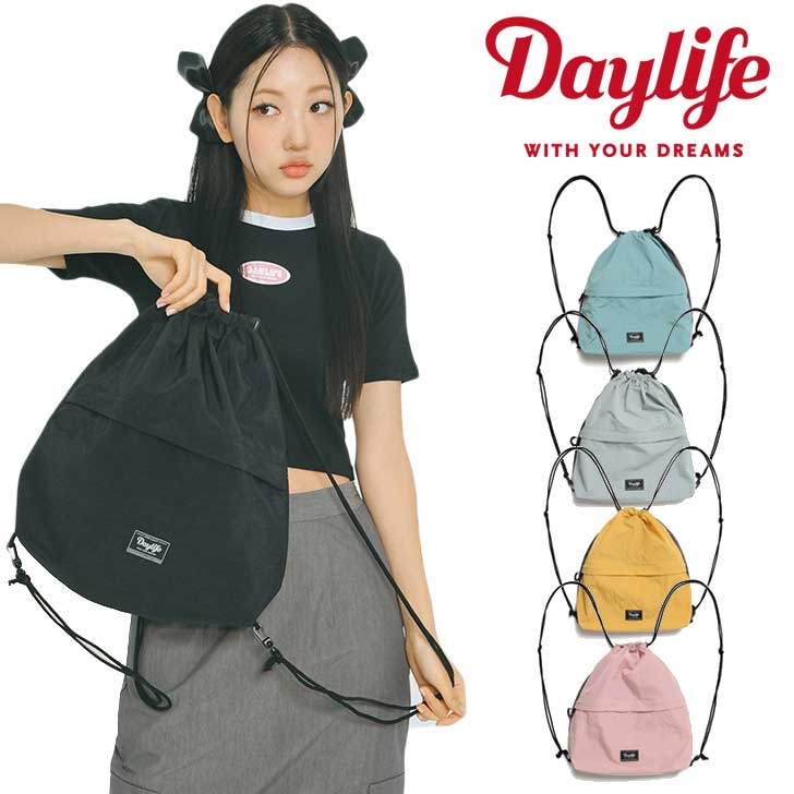 デイライフ ナップサック Daylife 正規販売店 メンズ レディース COLORED STRING GYM SACK カラード ストリング ジムサック BLACK ブラック BLUE ブルー GRAY グレー MUSTARD マスタード PINK ピンク バッグ｜moremoa shop