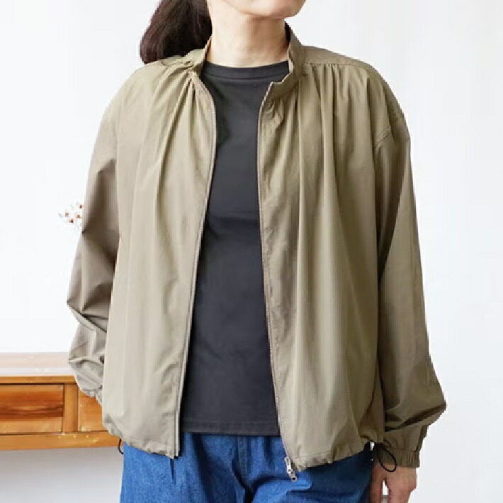 [le vent souffle]エアリーストレッチZIPブルゾン　サンド　ルヴァンスフル