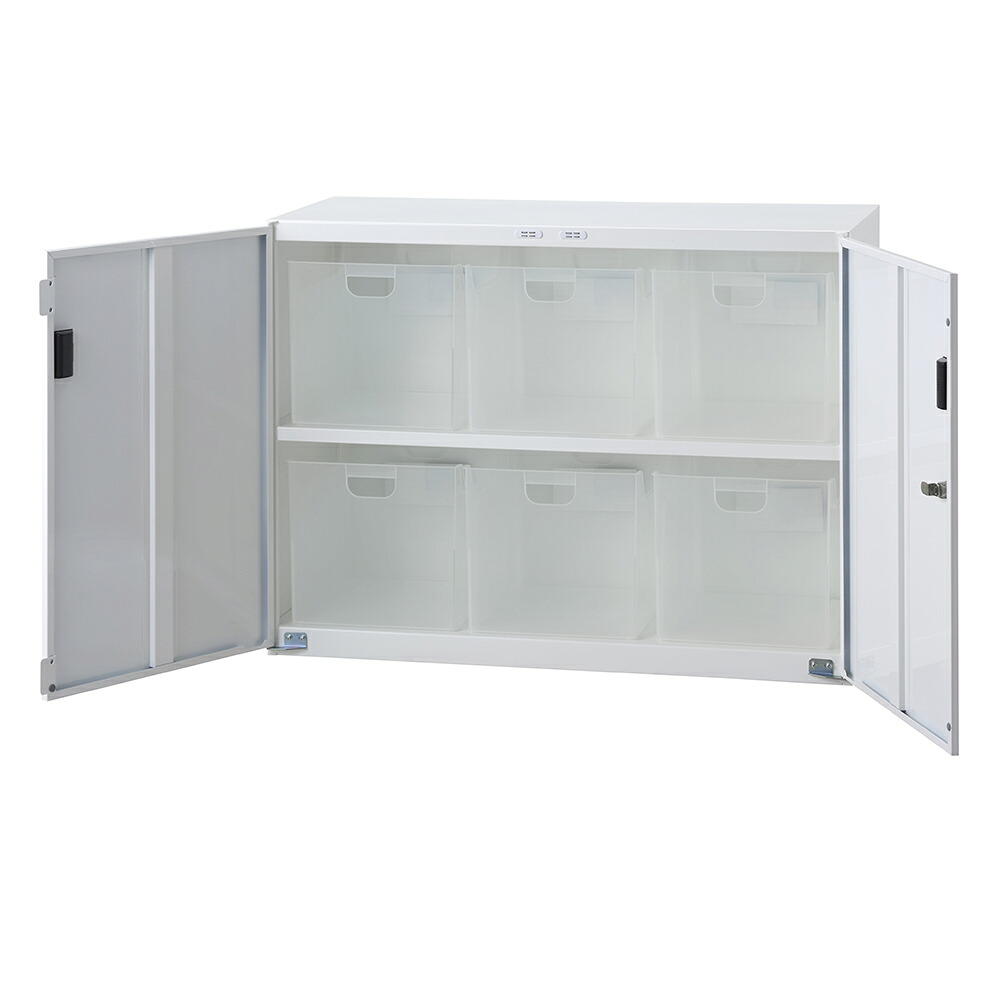 ナカバヤシ　セキュリティボックスインフロアケース　扉付きタイプ　ファイルボックス大6個タイプ　ホワイト　AF-S0506W｜事務蔵