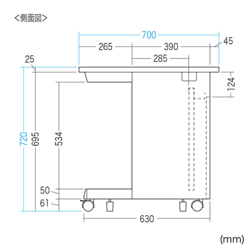 サンワサプライパーソナルデスク(ホワイト/幅1000×奥行0700mm)EWD-10070W