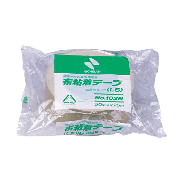 【まとめ買い】ニチバン　布粘着テープ　No.102N(重量物封かん用)　50mm×25m　黄土　10個/30個　102N7-50