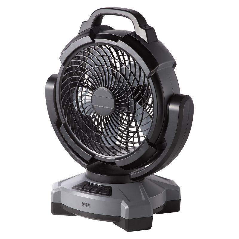 サンワサプライ　大型作業用ファン(充電式・自動首振り機能付き)　FAN-W1BK｜事務蔵